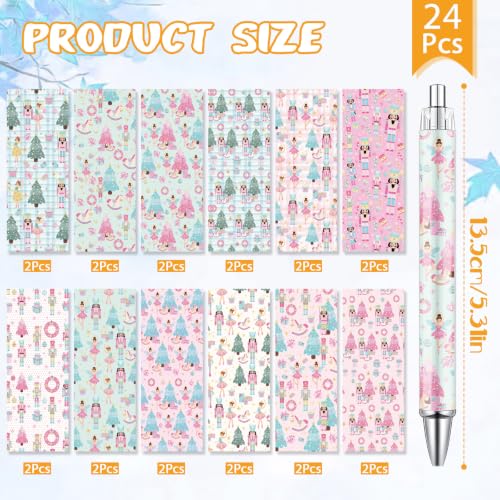 Wxiben 24 Pcs Christmas Nutcracker Ballpoint Pens, 1.0mm Black Ink - color: Christmas Nutcracker