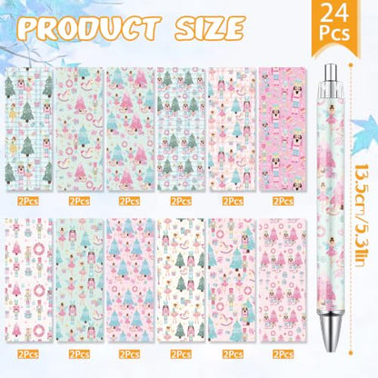 Wxiben 24 Pcs Christmas Nutcracker Ballpoint Pens, 1.0mm Black Ink - color: Christmas Nutcracker