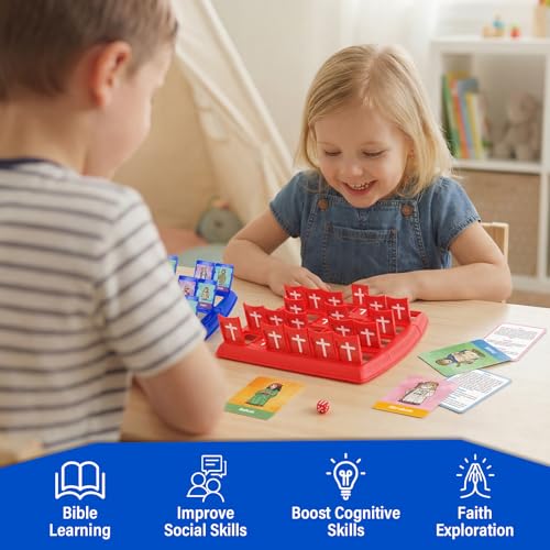 Quilinz Bible Character Mystery Game for Kids, Who I Am Guessing Board Game