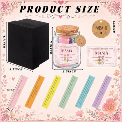 Lunmon Spanish Bible Verse Affirmation Jar Mama 96 Cards Christian Prayer - style: Mama