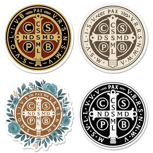 4 Pcs Christian Stickers - Cross Faith Waterproof Vinyl Stickers - color: Christian Cross Stickers