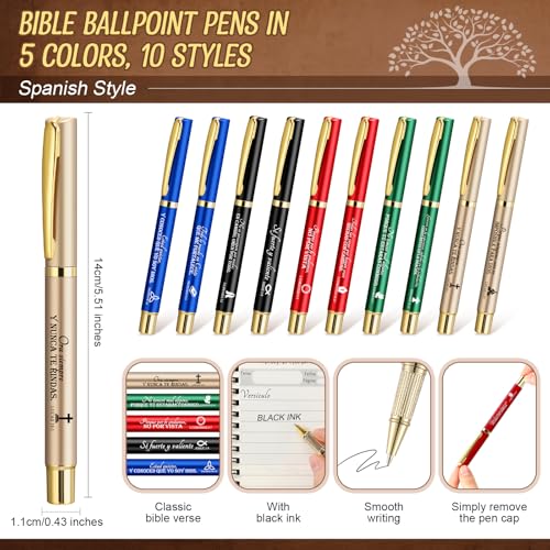 Sinload 60 Pcs/ 30 Set Christian Prayer Journal Bible Pen, Spanish Special - style: Spanish Special