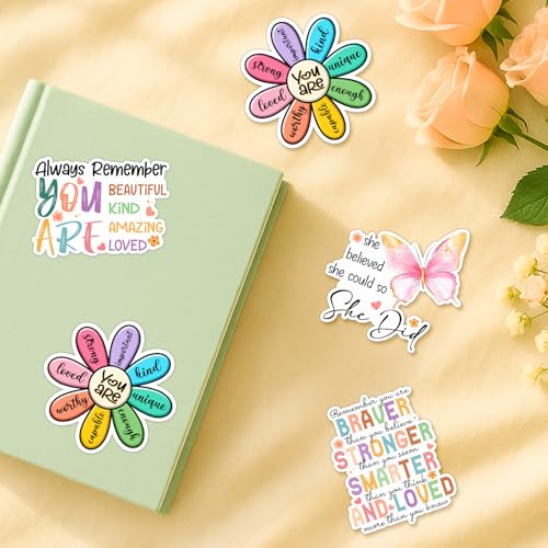 4 Pcs Christian Inspirational Sticker Pack for Women - 3 Inch - color: Inspirational