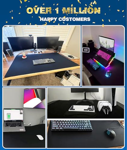 KTRIO Oversized Gaming Mouse Pad Desk Mat for Gamer, 47.3" x 23.6", Black - color: Black Stealth, size: 47.3l x 23.6w Inches