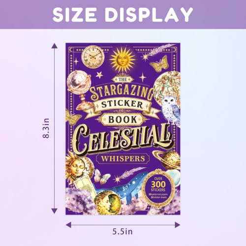 PRSTINCOL Vintage Astrology Sticker Book with Celestial Papers, 40 Pages - color: Retro Astrology