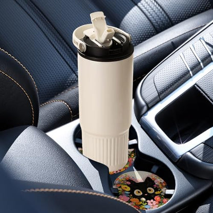 2 Pack Car Coasters for Cup Holders, Cute Car Accessories Interior - color: Cat