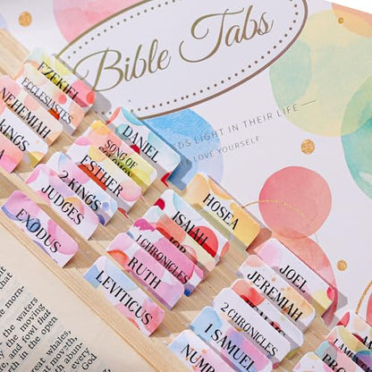 Laminated Bible Tabs for Women, Buble Pink, with Alignment Ruler, 105pcs - style: P-bubble