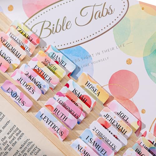 Laminated Bible Tabs for Women, Buble Pink, with Alignment Ruler, 105pcs - style: P-bubble