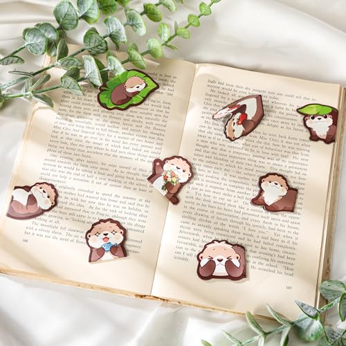 Otters Magnetic Bookmarks Gifts - 8 Pcs Cute Animals Bookmark - style: Otters