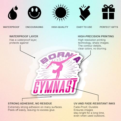 BEATRI Gymnastics Stickers 50Pcs Vinyl Waterproof Gymnastics Gifts Decor - color: Gymnastics Stickers
