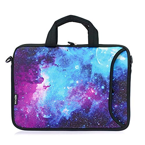 RICHEN 11 11.6 12 12.5 13 inches Case Laptop/Chromebook/Ultrabook/PC Messenger Bag Tablet Travel Case Neoprene Handle Sleeve with Shoulder (11-13.3 inch, Galaxy) - color: Galaxy, size: 11-13.3 inch
