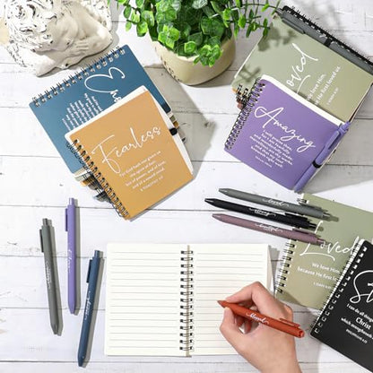 Kosiz 12 Sets Christian Gifts Bulk Prayer Journals Pens, Fresh Color - color: Fresh Color
