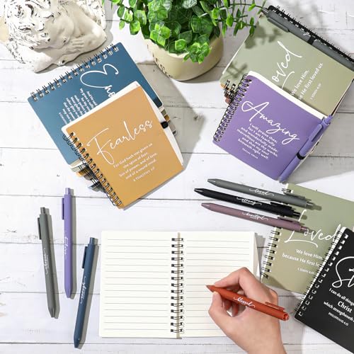 Kosiz 24 Sets Christian Gifts Bulk Prayer Journals Pens, Fresh Color - color: Fresh Color