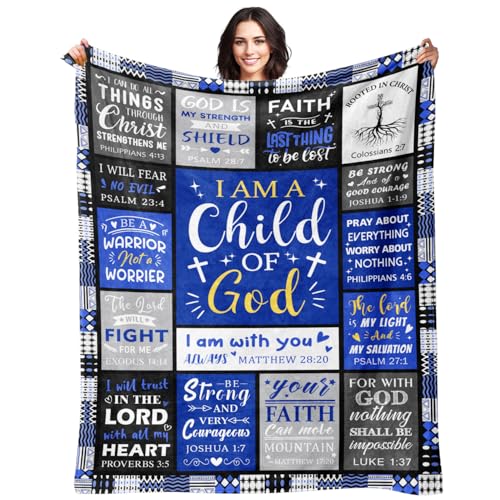 Christian Gifts for Men, Baptism Gifts for Boys, Christian Blanket for Men - color: Christian Gifts Blue, size: 50"x60"