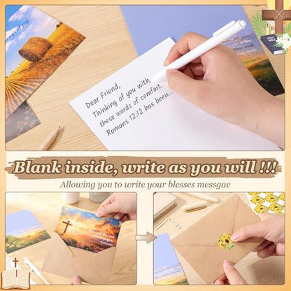 50 Sets Landscape Christian Greeting Cards Bulk with Envelopes - style: Landscape