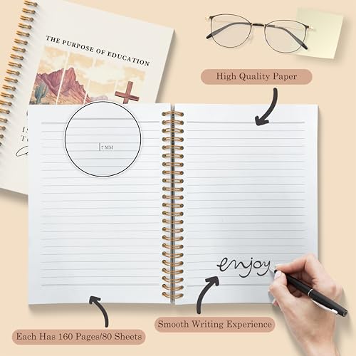 Western Desert Christian Spiral Notebooks, Purpose of Education Bible Journaling Notebook, Religious Journal for Women, Church Notes Notebook, Faith Based Gifts, 5.5x8.3 Inches - color: Desert Christian