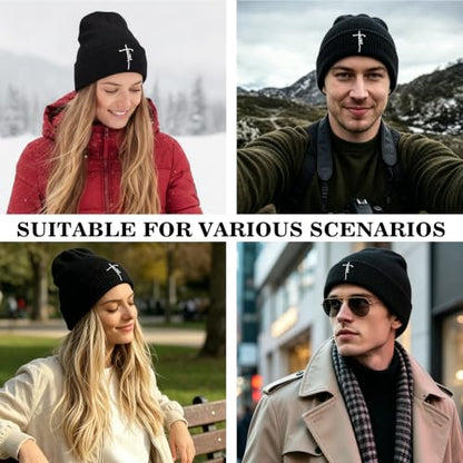 Christian Hats for Men & WomenJesus Cross HatChristianReligious GiftsforVarious Festivals&BirthdaysFaith Baseball/Trucker Cap - color: Black Faith Beanie
