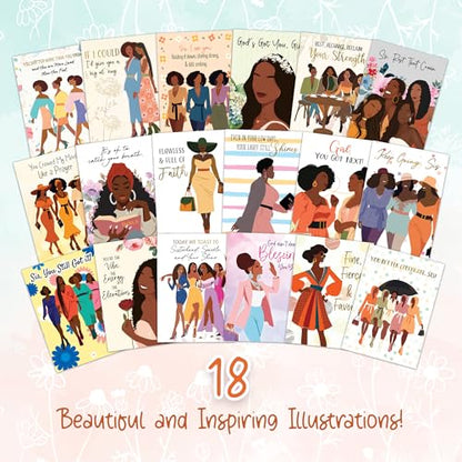 African American Greeting Cards Assortment Box – 18 Cards with Envelopes, Birthday, Friendship & Thank You Notes – Gift for Women - style: Assortment 860