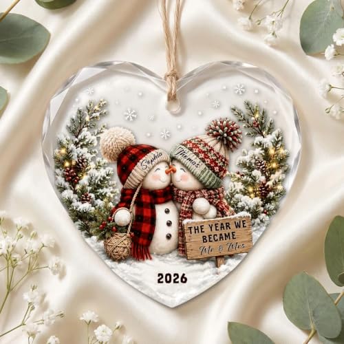 Personalized Engagement Photo Glass Ornament, Engaged Couples Photo Gift, Wedding Ornament, for Couple - color: Ds 05