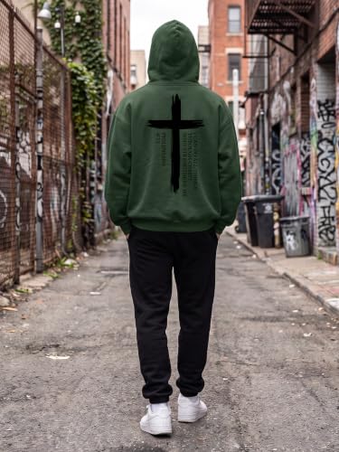 Christian Hoodies for Men Jesus Hoodies Faith Bible Verse Graphic Pullover - color: Green, size: XX-Large
