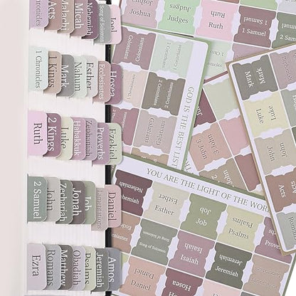 Mr. Pen- Bible Tabs, 75 Tabs, Laminated Bible Tabs for Women and Men - color: Boho 1