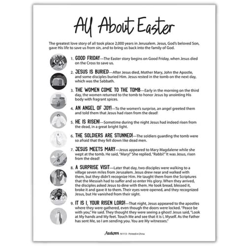 All About Easter Learning Card, Sunday School Activities with Stickers, 8.5” X 11” (Pack of 2)