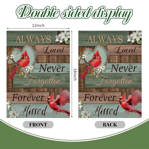 Cardinal Memorial Garden Flag 12x18 Double-Sided for Cemetery Gravesite - color: n15 12x18