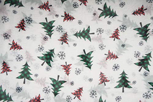 VIVIAN & VINCENT Gift Wrapped Fall Winter Soft Lightweight Holiday Sheer Infinity Christmas Scarf for Women Girls - color: Plaid Christmas Tree Red and Green