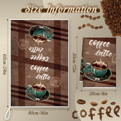 Boyiee 6 Pcs Coffee Kitchen Towels Brown Retro Kitchen Decor - color: Coffee
