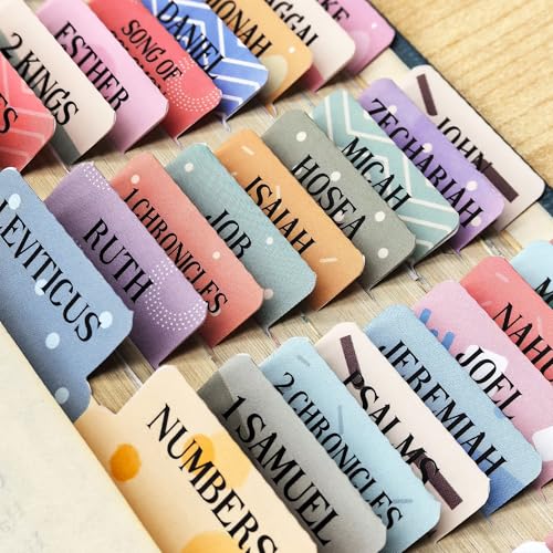 Laminated Bible Tabs for Women, Geometry Print, with Alignment Ruler - style: P-Geometry