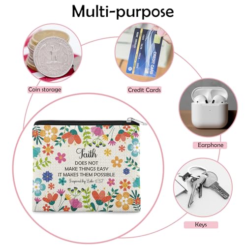 Religious Inspirational Gifts Coin Purse for Women Christian Present for Friend Teen Bible Verse Gift Scripture Present for Sister Daughter Her Coin Pouch Christmas Birthday Gifts Zipper Change Pouch - color: Christian Gifts