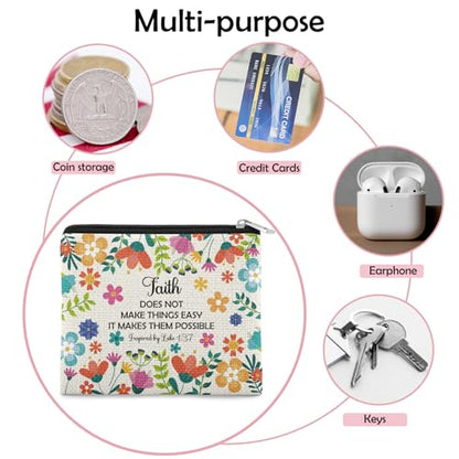 Religious Inspirational Gifts Coin Purse for Women Christian Present for Friend Teen Bible Verse Gift Scripture Present for Sister Daughter Her Coin Pouch Christmas Birthday Gifts Zipper Change Pouch - color: Christian Gifts