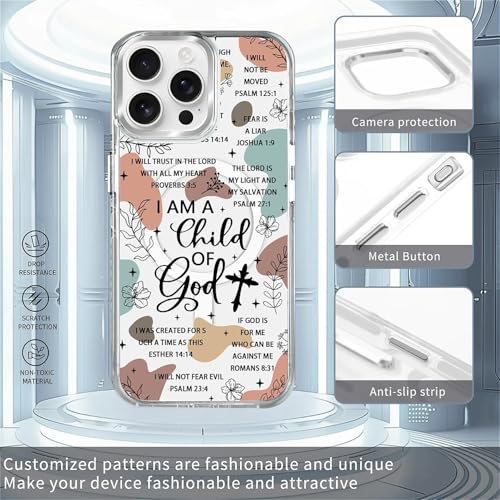 for iPhone 14 Pro Case [Compatible with Magsafe],Girls Women Clear Magnetic Case Silicone Shockproof Protective Cover with Pattern Bible Verses - color: Bible Verses, size: iPhone 14 Pro