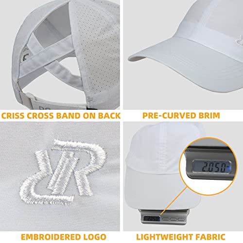 Women Criss Cross Ponytail Baseball Cap - color: White