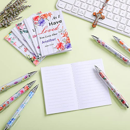 Colarr 24 Pcs Christian Women Gifts Bible Pens Notebooks, Floral - style: Floral