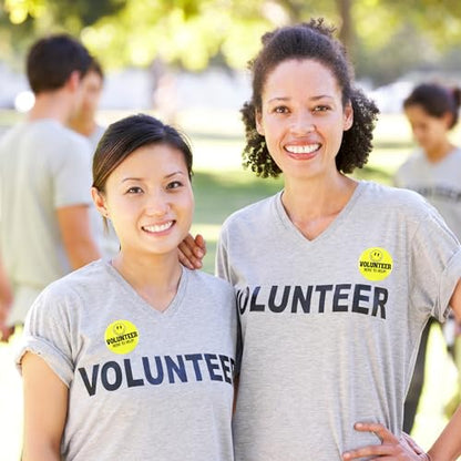 Ask Me Anything Buttons, Volunteer, Teacher, and Customer Service Employee Pins, 3 Inches, Pack of 3 (Volunteer Yellow 3 Pk)