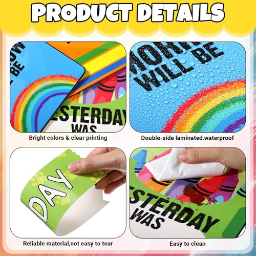 Cholemy 85 Pcs Calendar Bulletin Board Set Classroom Calendar Bulletin Board with Numbers Month Weather Classroom Decorations for Back to School Wall Chalkboard Decor Supplies(Crayon) - style: Crayon