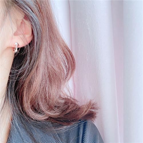 Fishbone Hoop Earrings for Women Gold Silver Plated Fish Skeleton Chic Cubic Zirconia Small Huggie Hoop Earrings for Ocean Sea Nautical Vacation Jewelry Accessories - color: Rose gold