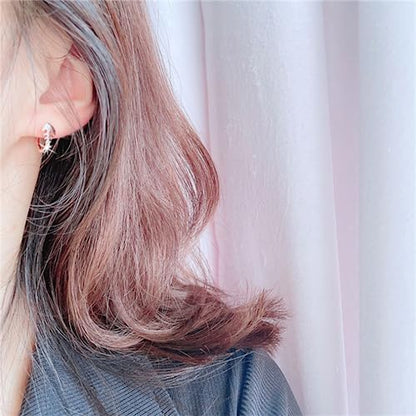 Fishbone Hoop Earrings for Women Gold Silver Plated Fish Skeleton Chic Cubic Zirconia Small Huggie Hoop Earrings for Ocean Sea Nautical Vacation Jewelry Accessories - color: Rose gold