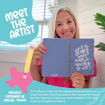Guided Bible Study Journal for Women - Bible Journal for Women - color: Indigo Pastel Stars