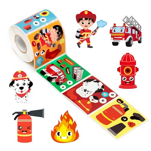 Haooryx Firefighter DIY Sticker Roll, 300Pcs Make Your Own Firefighter Dog - style: Firefighter 1Roll