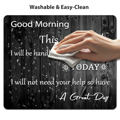 Good Morning This is God Christian Mouse Pad, Rustic Black Wood Desk Mat - color: Custom Designs Art 018