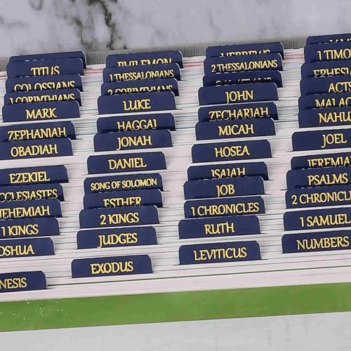 Laminated Bible Tabs, Reposition Large Print Stickers, Easy to Read and Apply Bible Tabs for Women and Man (Blue Gold Foil) - color: Blue Gold Foil