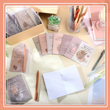 Mooliwe 96 Pcs Affirmation Notebooks Pens Bulk Gifts, Gratitude,Elegant - style: Elegant