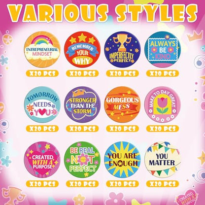Yinkin 240 Pcs Button Pins, Classroom Rewards - style: Various Styles