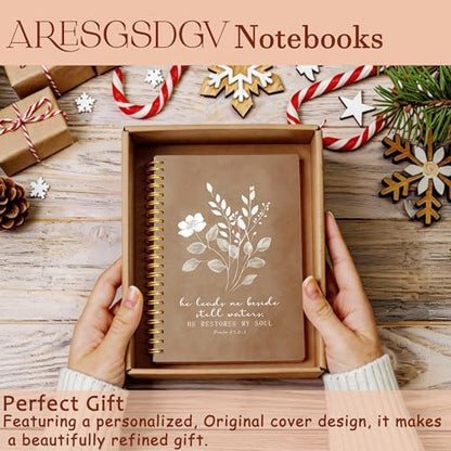 ARESGSDGV Floral Christian Gifts Journals for Women 5.5x8.3in - color: PSALM Brown