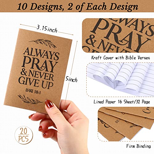 Fuutreo 40 Pcs Christian Gift Set Bible Verse Prayer Journals Bible Pens
