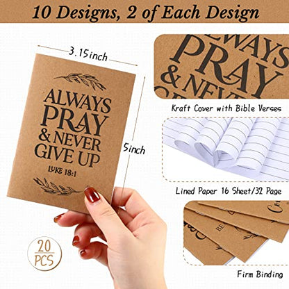 Fuutreo 40 Pcs Christian Gift Set Bible Verse Prayer Journals Bible Pens