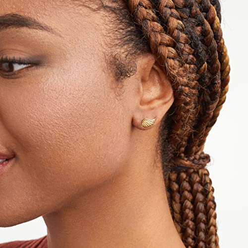 MORGAN & PAIGE Silver Rhodium 14k Rose 18k Yellow Gold Plated Angel Studs - color: Yellow Gold