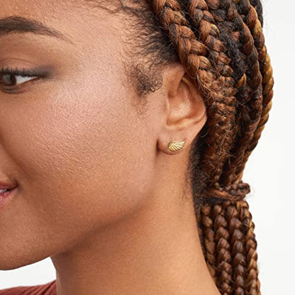 MORGAN & PAIGE Silver Rhodium 14k Rose 18k Yellow Gold Plated Angel Studs - color: Yellow Gold